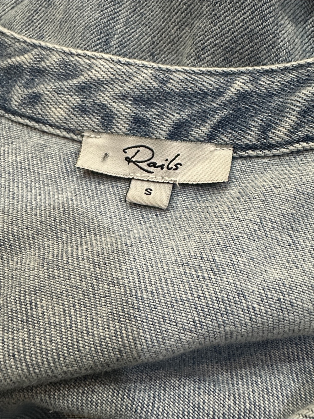Rails Lila Chambray Denim Tiered Flounce Dress | Faded Indigo - Picture 14 of 16